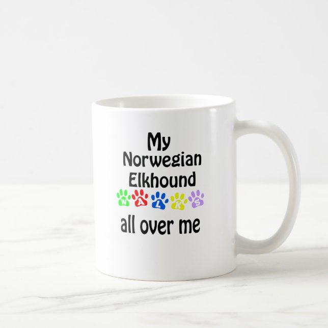 Norwegisches Elkhound Walking Design Kaffeetasse (Rechts)