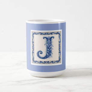 Norwegisches Erbe J Monogramm - Blau Kaffeetasse