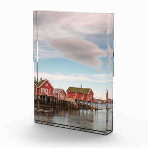 Norwegisches Fischerdorf Lofoten Fotoblock
