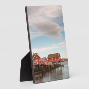 Norwegisches Fischerdorf Lofoten Fotoplatte
