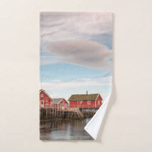 Norwegisches Fischerdorf Lofoten Handtuch