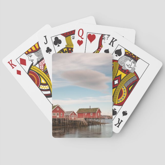 Norwegisches Fischerdorf Lofoten Spielkarten (Rückseite)
