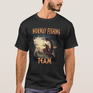 Norwegisches Fischerteam Skandinavien Norge Souven T-Shirt