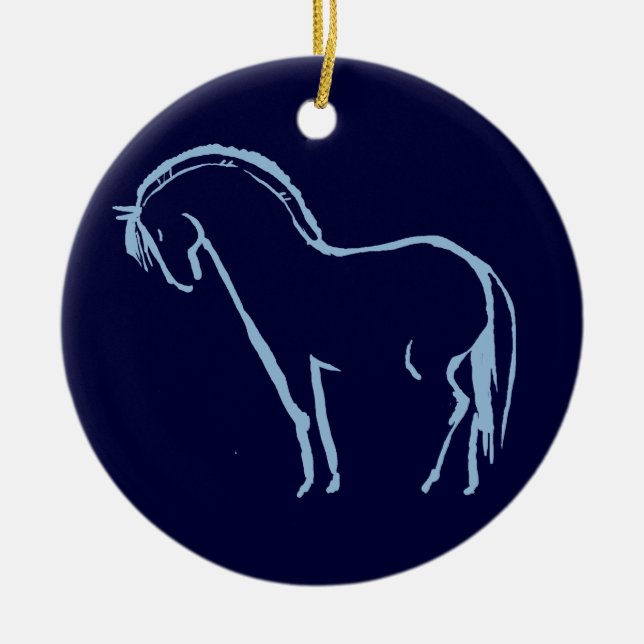 Norwegisches Fjord-Pferd Keramikornament (Vorne)