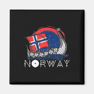 Norwegisches Flagge Norwegen Wikingerschiff Stolz  Magnet
