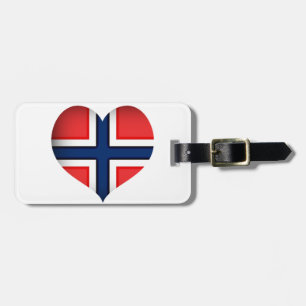 Norwegisches Flaggenherz Gepäckanhänger