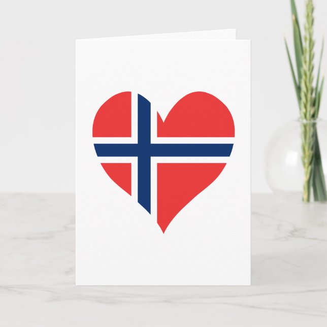 Norwegisches Flaggenherz Karte (Vorderseite)