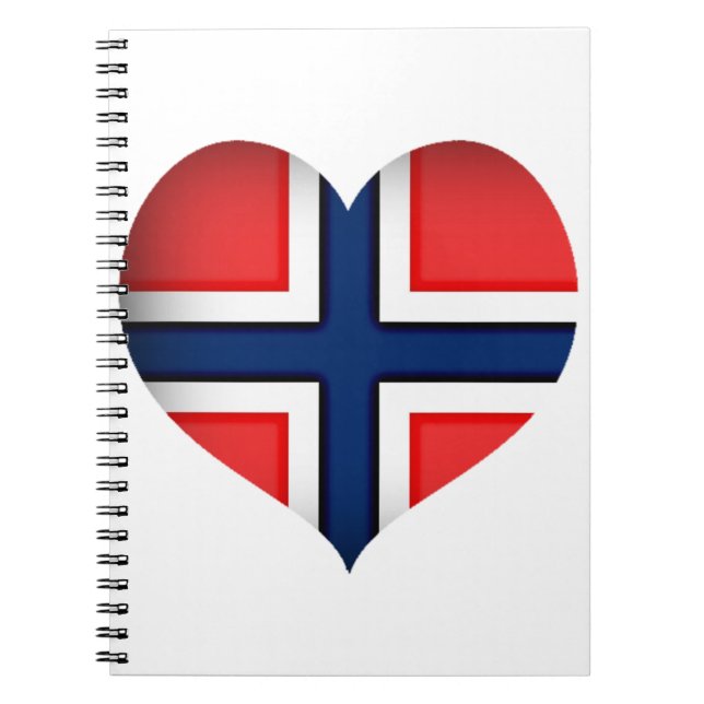 Norwegisches Flaggenherz Notizblock (Vorderseite)