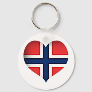 Norwegisches Flaggenherz Schlüsselanhänger
