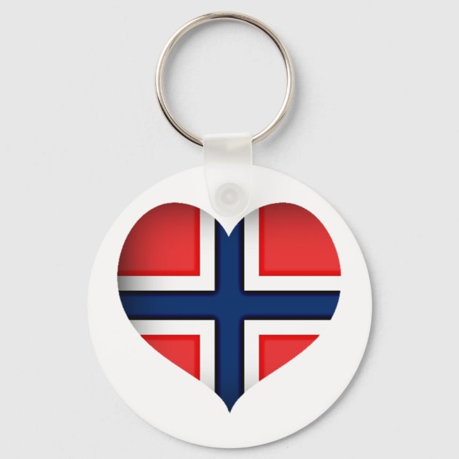 Norwegisches Flaggenherz Schlüsselanhänger (Vorderseite)