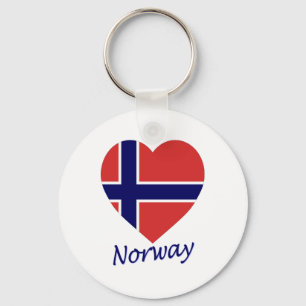 Norwegisches Flaggenherz Schlüsselanhänger