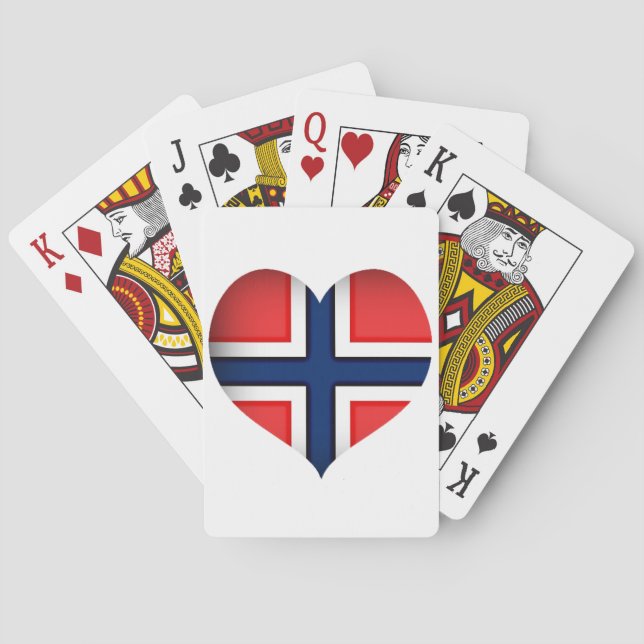 Norwegisches Flaggenherz Spielkarten (Rückseite)