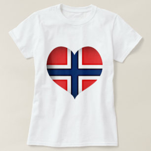 Norwegisches Flaggenherz T-Shirt