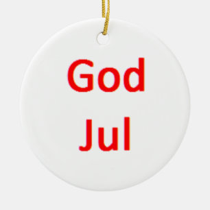 norwegisches frohes jul keramik ornament