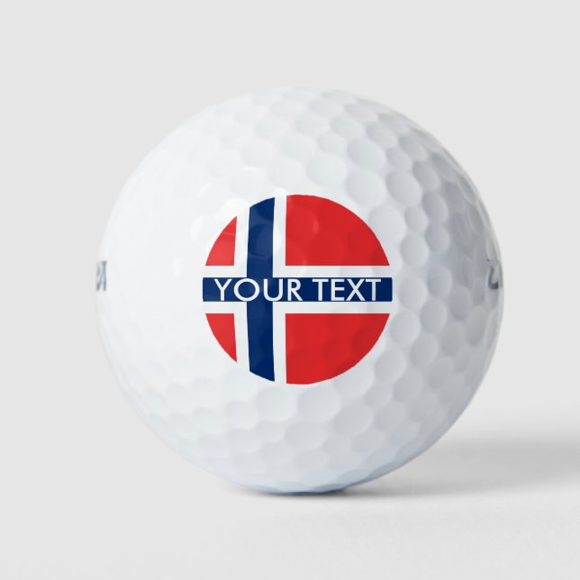 Norwegisches Golf-Set unter norwegischer Flagge Golfball (Vorderseite)