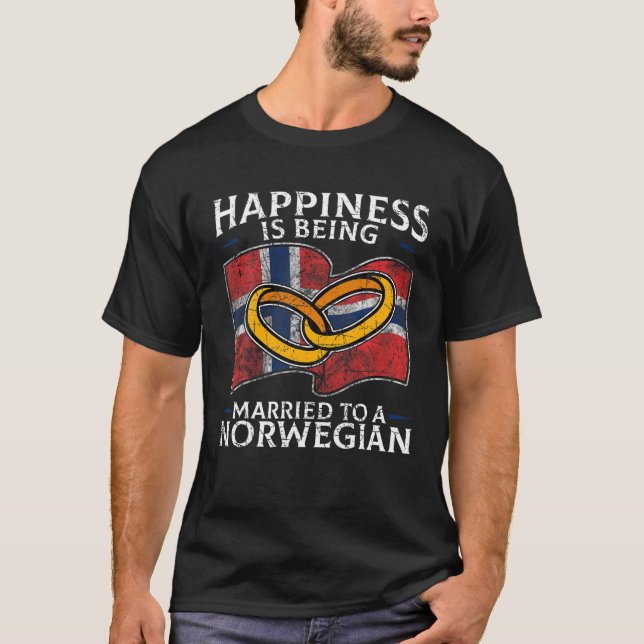 Norwegisches Hochzeitserbe Verheiratet T-Shirt (Vorderseite)