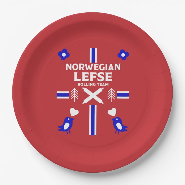 Norwegisches Lefse Flatbread Pappteller (Vorderseite)