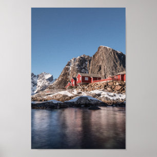 Norwegisches Lofoten Hamnoy Fischerdorf Poster
