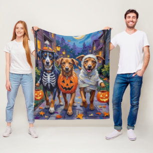 Norwegisches Lundehund Trick-or-Treating Halloween Fleecedecke