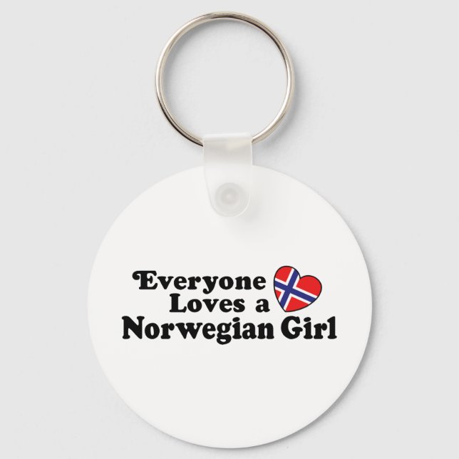 Norwegisches Mädchen Schlüsselanhänger (Vorderseite)