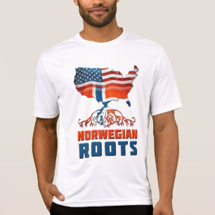 Norwegisches Roots USA Flaggengebiet T-Shirt