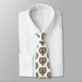 Norwegisches Rosemaling Folk Art Heart Neck Tie Krawatte