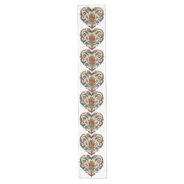 Norwegisches Rosemaling Folk Art Herz Großer Tischläufer