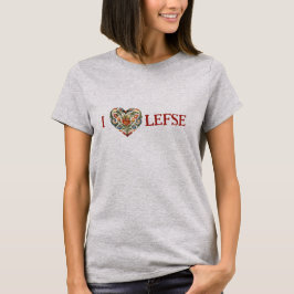 Norwegisches Rosemaling I Herz Lefse T-Shirt