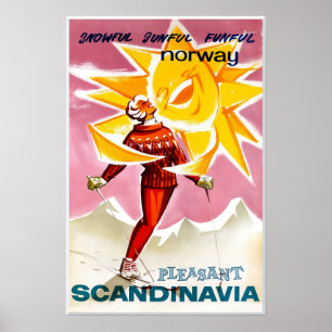 Norwegisches Skiposter Poster