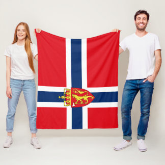 Norwegisches Wappen unter norwegischer Flagge, Nor Fleecedecke