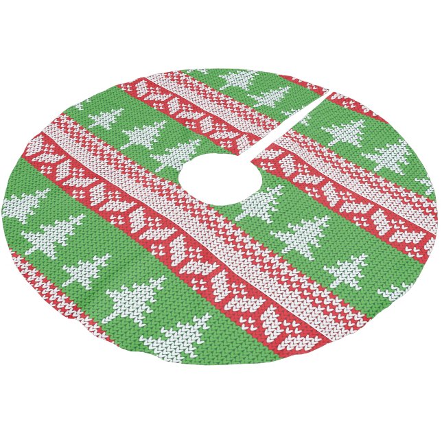 Norwegisches Weihnachtsbaummuster Polyester Weihnachtsbaumdecke (Schrägansicht)