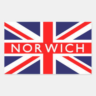 Norwich: Britische Flagge Rechteckiger Aufkleber