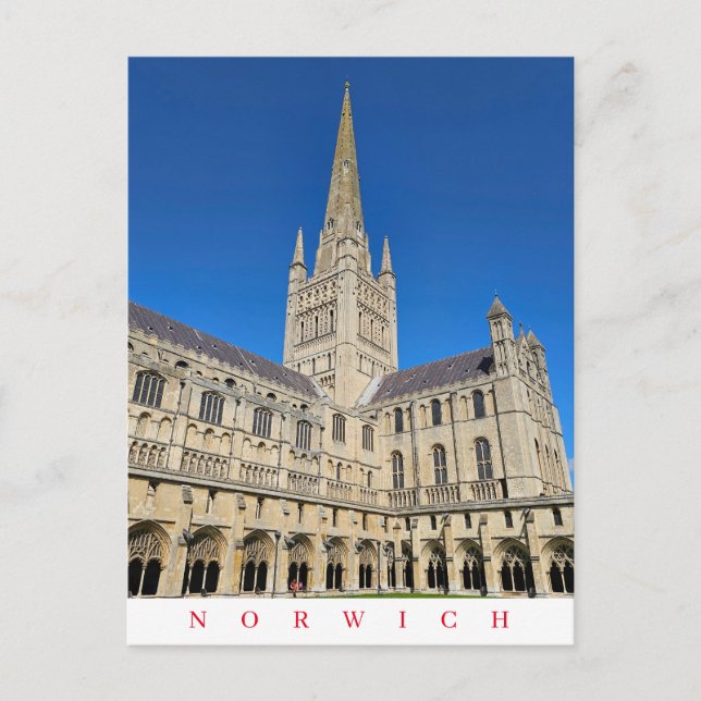 Norwich Cathedral Aussicht Postkarte (Vorderseite)