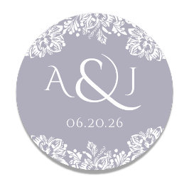 Norwich Classic Wedding Monogram Runder Aufkleber