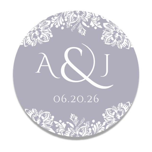 Norwich Classic Wedding Monogram Runder Aufkleber (Von Creator hochgeladen)