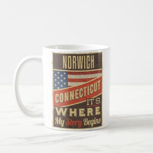 Norwich Connecticut Kaffeetasse (Links)