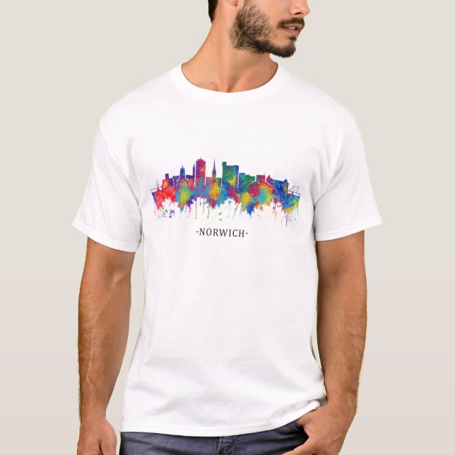 Norwich England Skyline T-Shirt (Vorderseite)