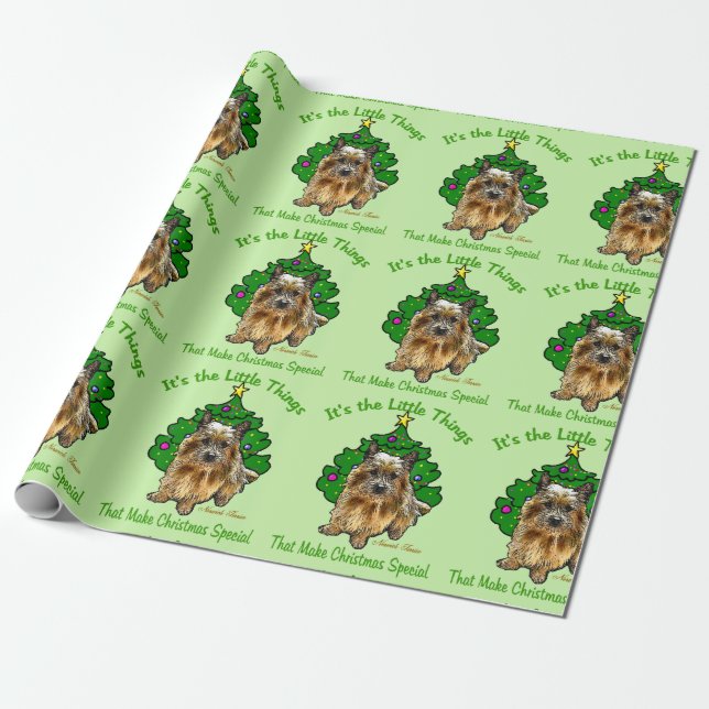 Norwich Terrier Christmas Geschenkpapier (Ungerollt)
