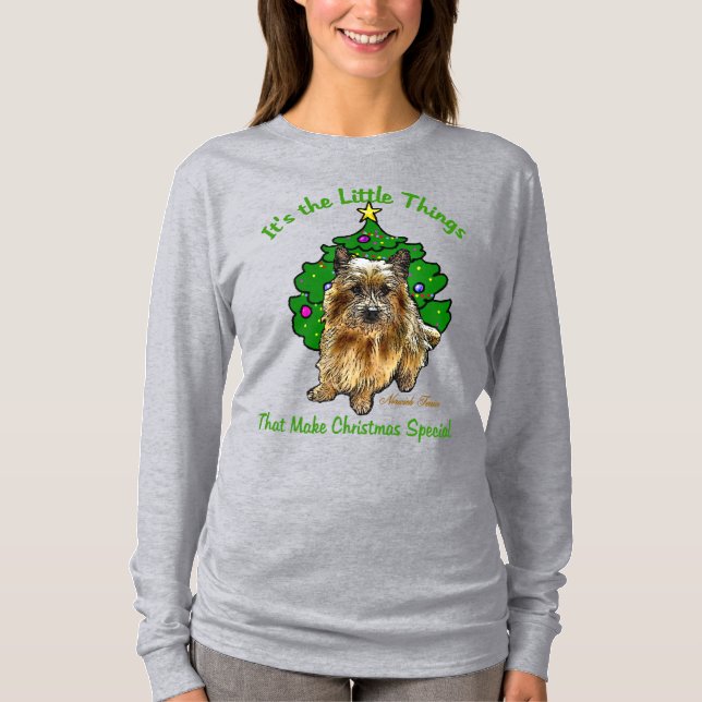 Norwich Terrier Christmas Merry T-Shirt (Vorderseite)