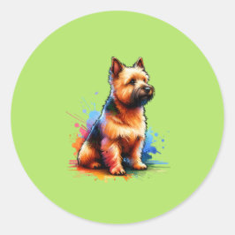 Norwich Terrier Dog Runder Aufkleber
