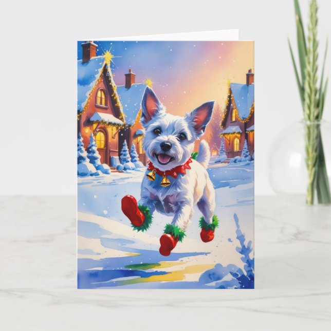 Norwich Terrier Dog Weihnachtsgrüßkarte Karte (Vorderseite)