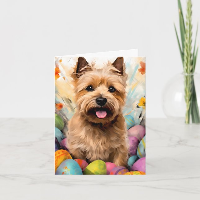 Norwich Terrier Happy Oaster Karte (Vorderseite)