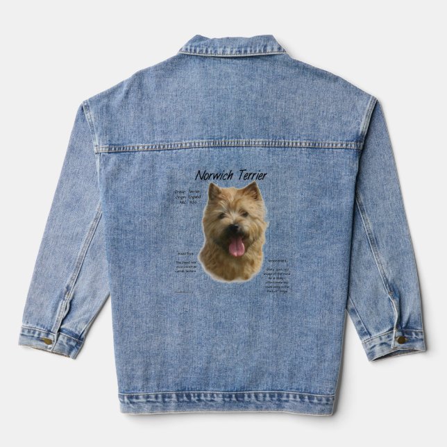 Norwich Terrier History Design Jeansjacke (Rückseite)
