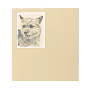 Norwich Terrier Malerei - Süße Original-Hunde-Kuns Notizblock