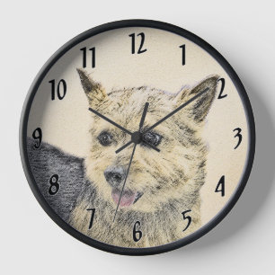 Norwich Terrier Malerei - Süße originelle Hundekun Uhr
