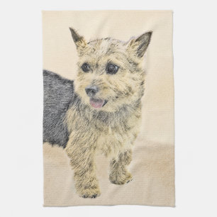 Norwich Terrier Painting - Niedliche Original Dog Geschirrtuch