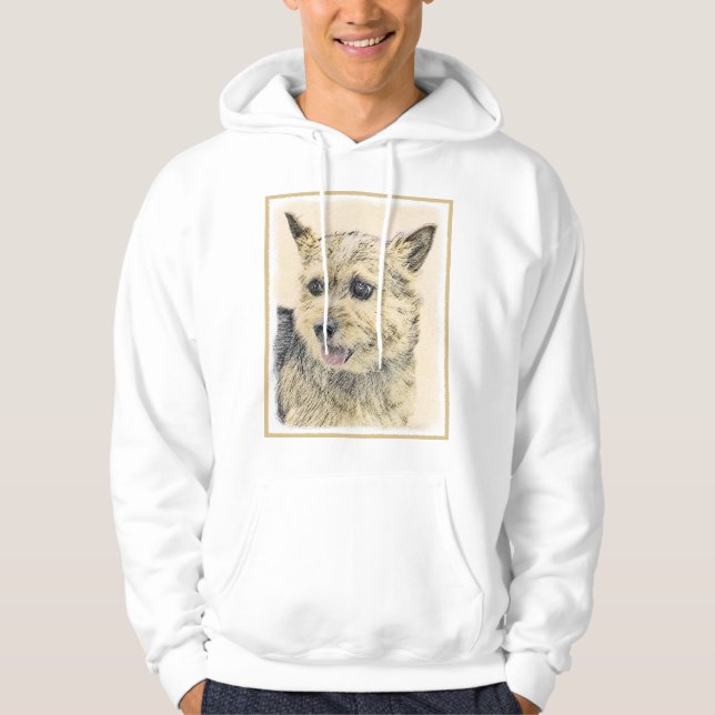 Norwich Terrier Painting - Niedliche Original Dog  Hoodie (Vorderseite)
