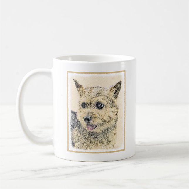Norwich Terrier Painting - Niedliche Original Dog  Kaffeetasse (Links)
