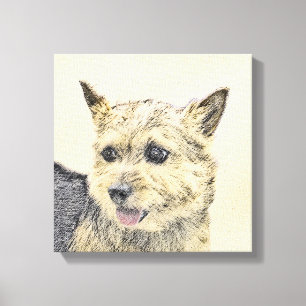 Norwich Terrier Painting - Niedliche Original Dog  Leinwanddruck