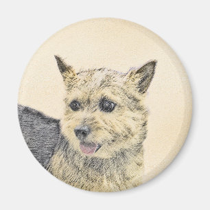 Norwich Terrier Painting - Niedliche Original Dog Magnet